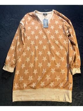 GIGIO USA Star Print Long Sleeve Dress Size Small